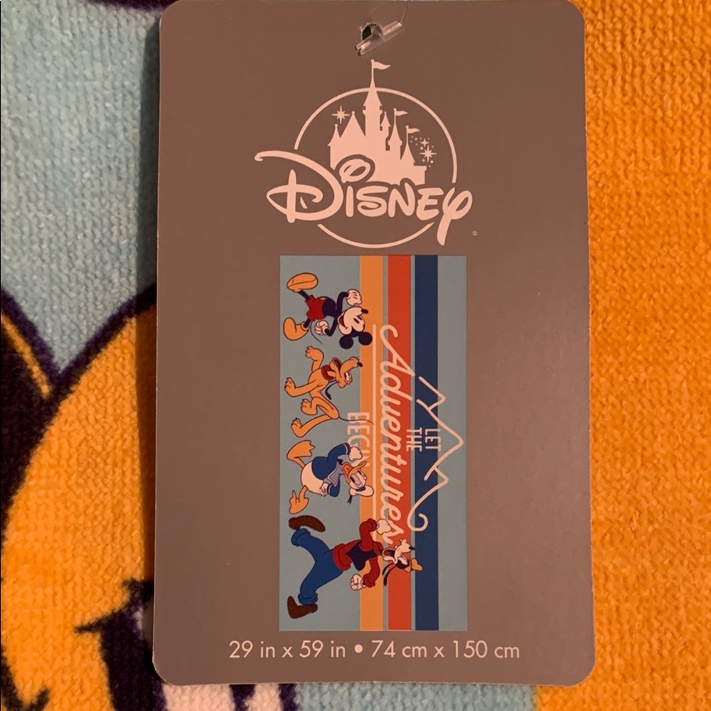 Disney Let The Adventures Begin Beach Towel - Blue, Orange, Yellow